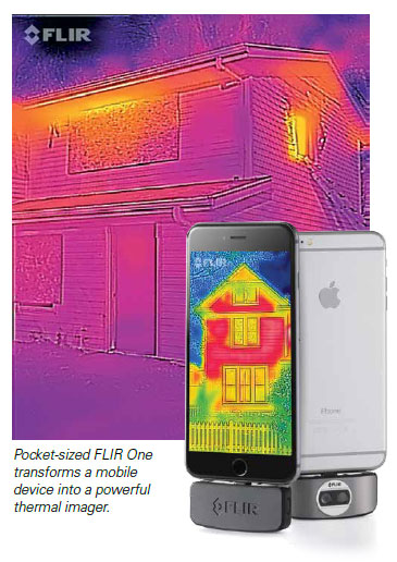 Pocket-sized FLIR One transforms a mobile device into a powerful thermal imager.