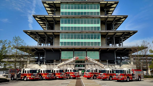 Five Saber pumpers and two Arrow XT heavy-duty ladders join growing Pierce fleet in Indianapolis.