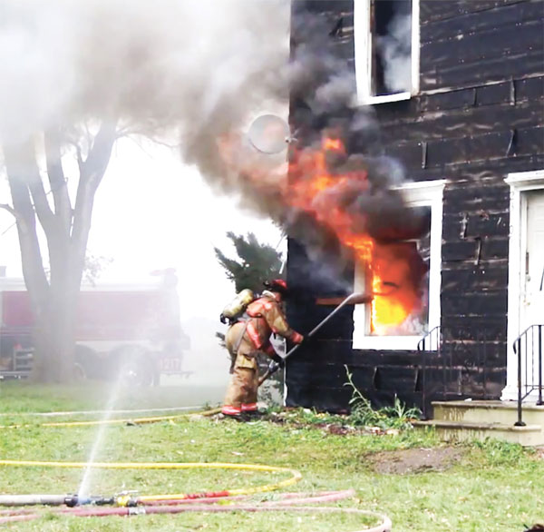 The HydroVent in use at a fire.