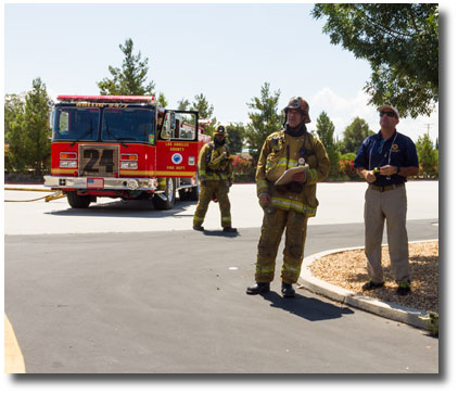 Firefighters and fire apparatus