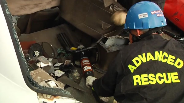 Proceeding through the trunk to work on the seats.