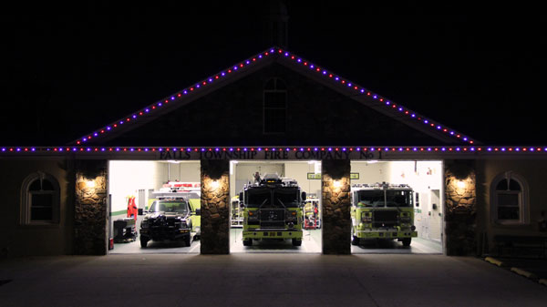 Another variant of lighting outide the fire station.