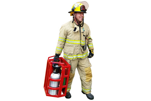 Firefighter bearing MagneGas