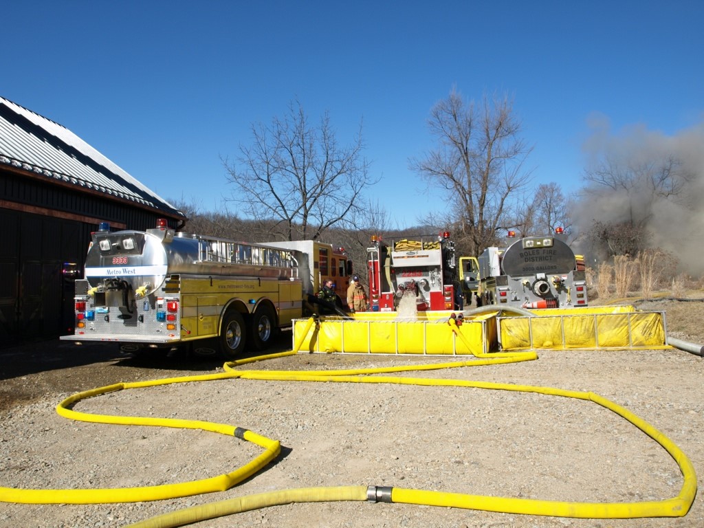 Fire trucks with water supply