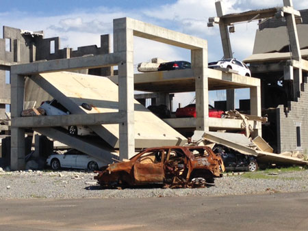 (2) The well-engineered collapse mock-up at the Guardian Centers of Georgia.