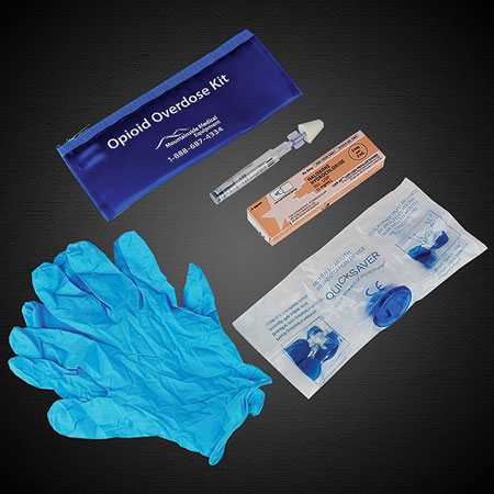 (1) Naloxone overdose kit.<i> (Photo courtesy of Mountainside Medical.) </i>