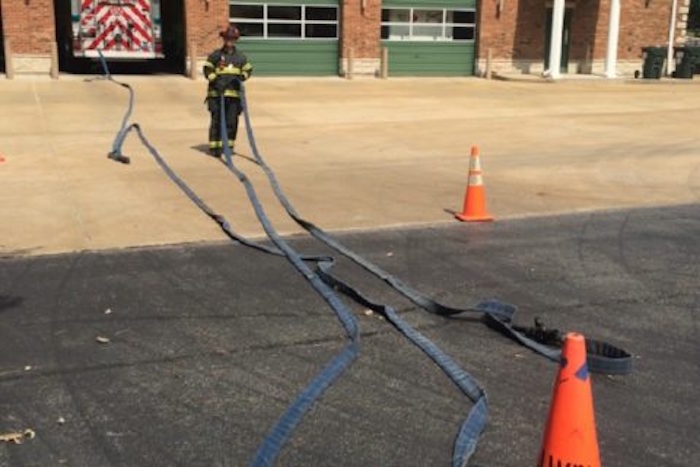 Firefighting targeting with the hose stretch