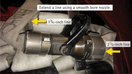 (6) Extend and reduce line size using the gated ball valve.