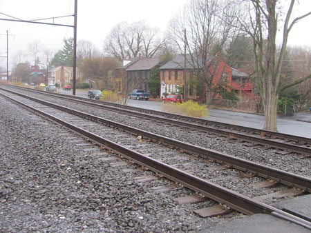 (2) The rail line travels through this town of 2,700 people.