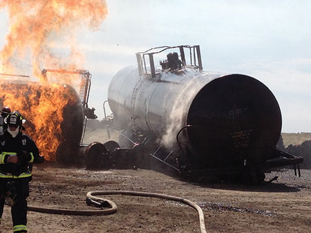 (4) Cooling tank cars to prevent heat-induced tears (boiling-liquid, expanding vapor explosions without shrapnel) with massive product release requires many resources and many gallons per minute of water.