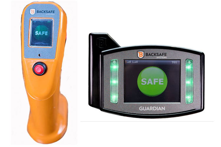 BackSafey system handset and in-dash screen