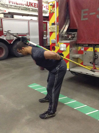 <b>(2) </b>Using a pike pole as an external cue is a great way to ensure that your self-contained breathing apparatus/spine is functioning properly as you move. <i>(Photos courtesy of author.)</i>