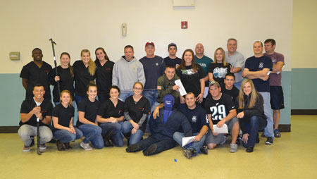 (1) Members of the Limerick (PA) Fire Company (LFC) and HEART lab research assistants, who took part in the fitness circuit test conducted at LFC’s Station #54. <i>(Photos by Dori-Ann Miles.) </i>“></td>
</tr>
<tr>
<td align=