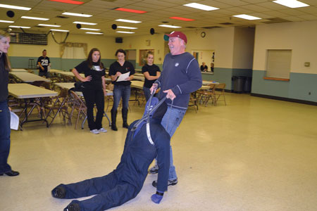 (6) LFC Chief Ken Shuler doing the rescue dummy pull.