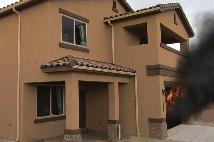 Fire in an attached garage