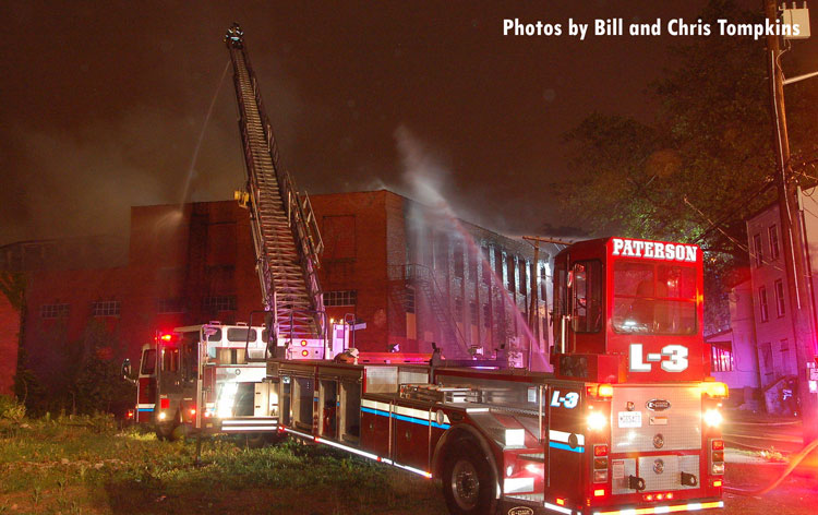 Paterson fire apparatus at warehouse fire