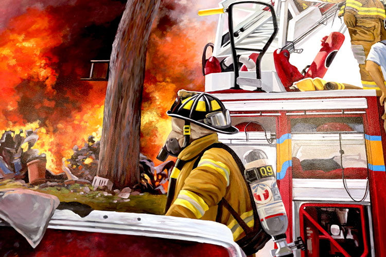 Firefighter mural