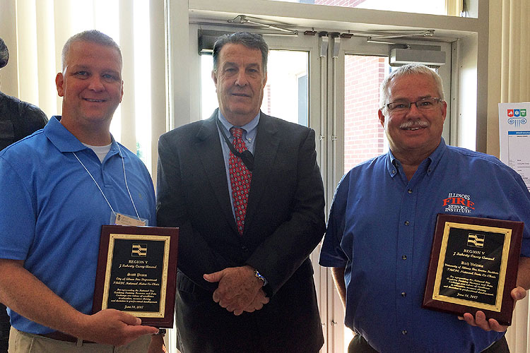 Captain Scott Pascu of the Akron OH Fire Department, Chief Ken Farmer National Fire Academy Education, Training and Partnership Branch,  IFSI E-Learning Program Director Richie Valenta