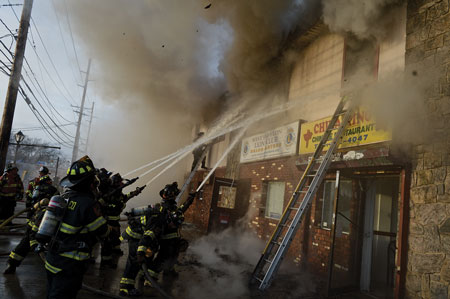 (2) After transitioning from an interior to an exterior attack, you must conduct a roll call. More firefighters will be on scene when requesting mutual aid or striking additional alarms. Although accounting for these firefighters using a roll call may be difficult and time-consuming, it must continue to be the IC’s top priority.