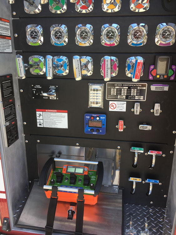 Stored below pump panel