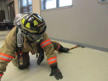 (3) Positioning your tool into the wall enables you to extend your reach and investigate farther into areas. Remember, if at any given point during a residential search you are driven off the wall of orientation, you can apply this technique also off furniture to help with orientation. 