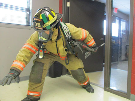 (5) You can use the halligan bar or a New York hook to help extend yourself into a room while in zero visibility to help investigate the layout and to help reach possible victims.