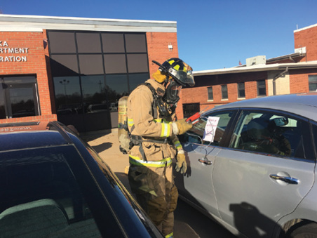 (2) Turnout gear and SCBA offer firefighters ample protection for recon and potential rescue.