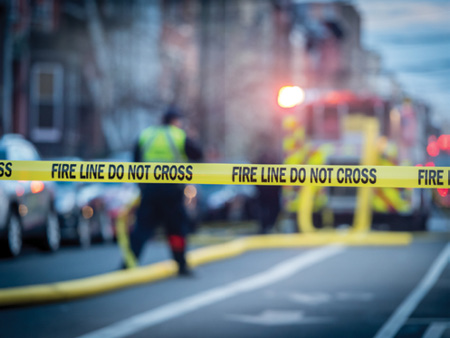 (1) A controlled perimeter keeps vehicles, pedestrians, and staged responders away from hazard areas. (Photo by Dan Martland.)