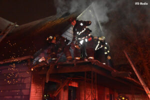 Indianapolis firefighters at fire scene