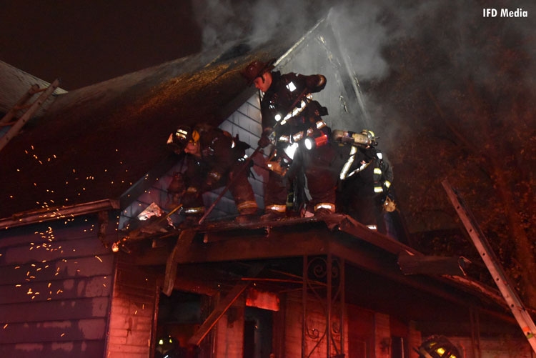 Indianapolis firefighters at fire scene