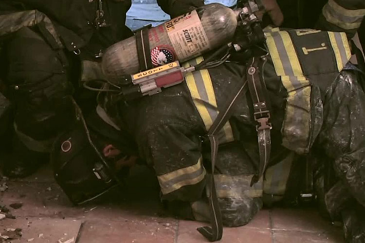 Removal of a down firefighter