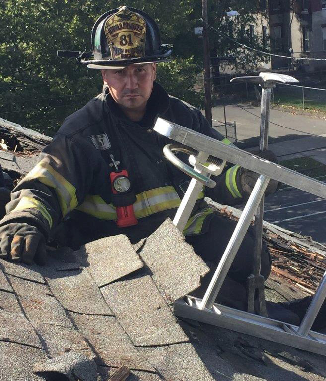 (7) A ladder beam pinned by a built-up roof. (Photo by Collin Whelan.)