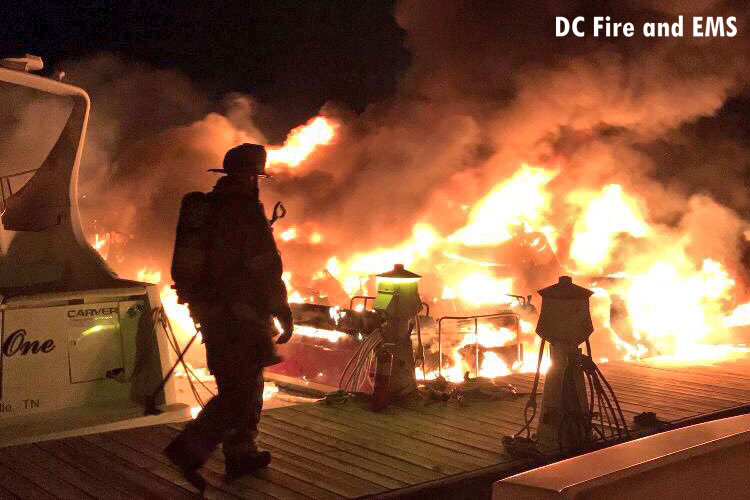 Firefighters respond to marina fire