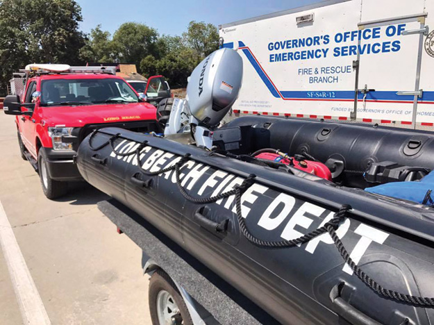 (2) Cal OES Swiftwater/Flood Search & Rescue Team 12 (Long Beach Fire Department) heading to Texas. (Photo courtesy of the Long Beach Fire Department.)