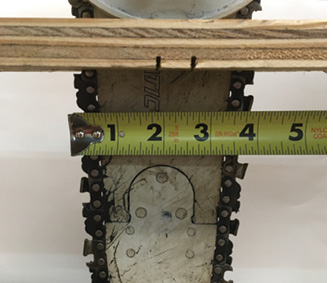 (4) Cut flex is achieved because the blade is relatively narrow in relation to the cut material. When held perpendicular to the material, a chain saw has roughly four inches of blade through the material, as opposed to more than 11 inches with a 13-inch rotary blade. 