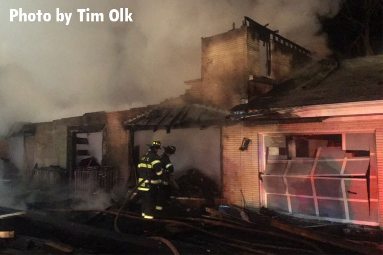 Firefighters at a house fire