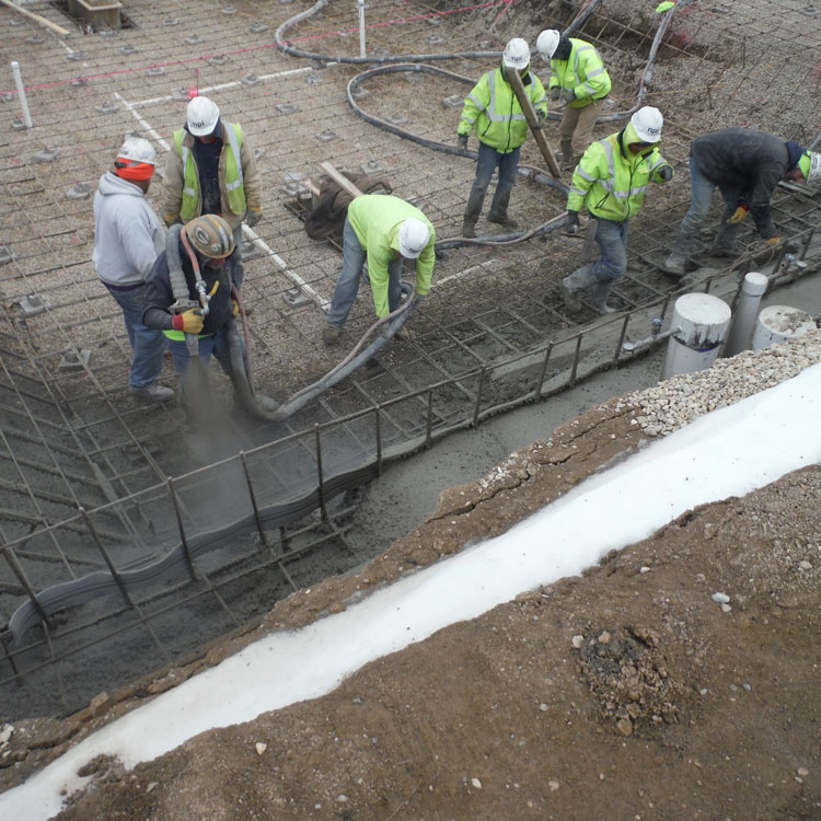 Nozzleman applies shotcrete