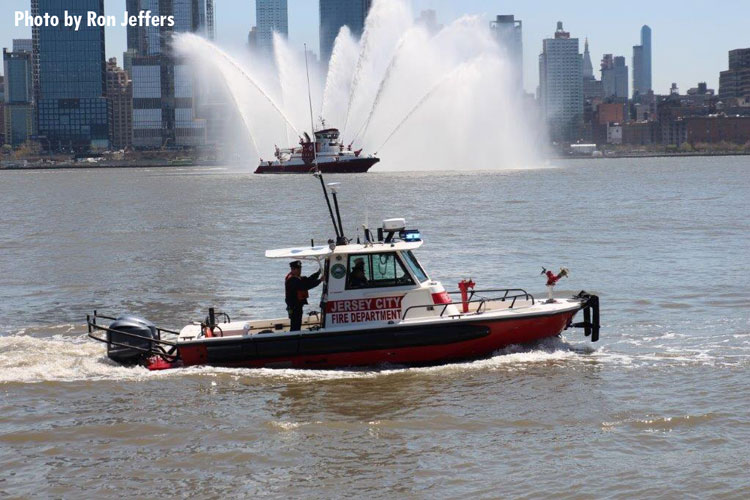 Fire boats on the Hudson River