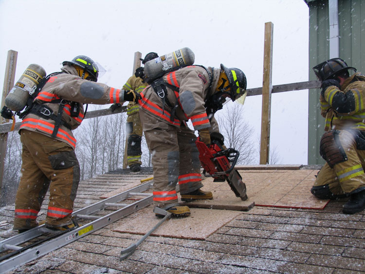 Cutting firefighter makes first cut