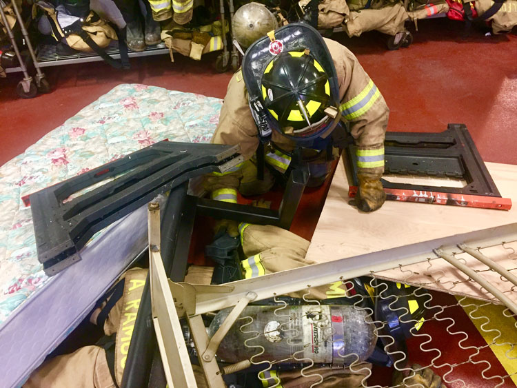 Firefighters engage in Mayday training