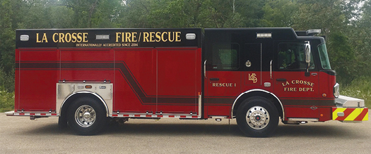 The LaCrosse (WI) Fire Department has in service this rescue truck built by MARION BODY WORKS. Assistant Chief Jeff Murphy says this unit is a dedicated rescue truck. The department has separate vehicles to handle hazmat responses and other specialized calls, which is also why the trucks are not larger.




