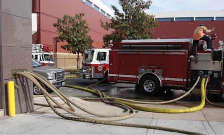 (6) The engine pumping multiple lines into the FDC.