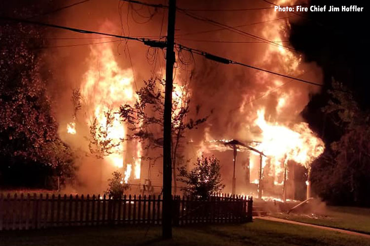 Home engulfed in flames