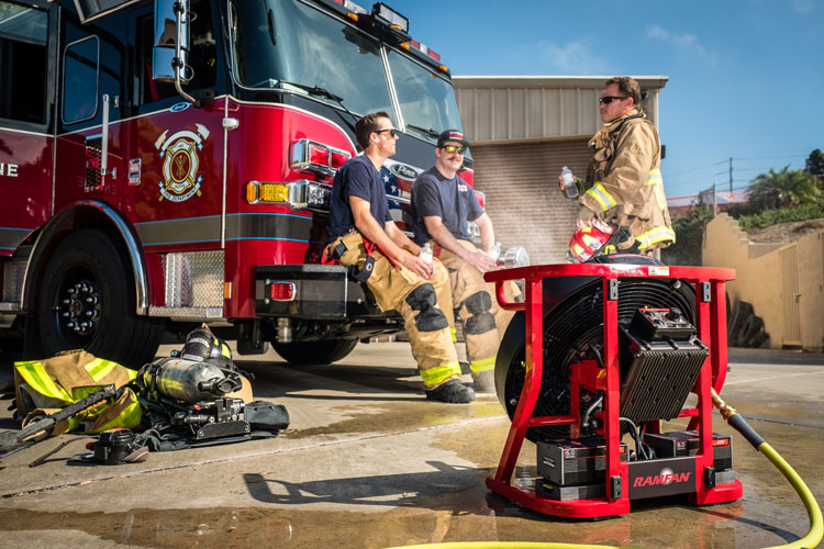 Firefighters undertaking rehab