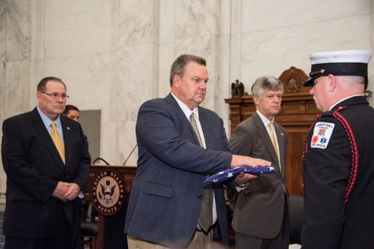 Congressional Fire Services Caucus flag presentation