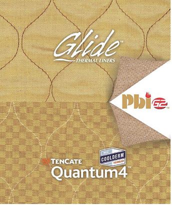 The latest innovation in thermal liner technology—Heat-Blocking PBI Fibers. PBI G2™ features two lightweight layers of PBI/aramid spunlace—designed to trap air and provide better insulation than traditional thermal liners. Thermal liners with PBI G2 offer more flexibility, increased moisture management, and less working stress. The result is enhanced comfort and uncompromised thermal protection. PBI G2 is now available in Glide™ thermal liners from Safety Components and TenCate Quantum4i™. 