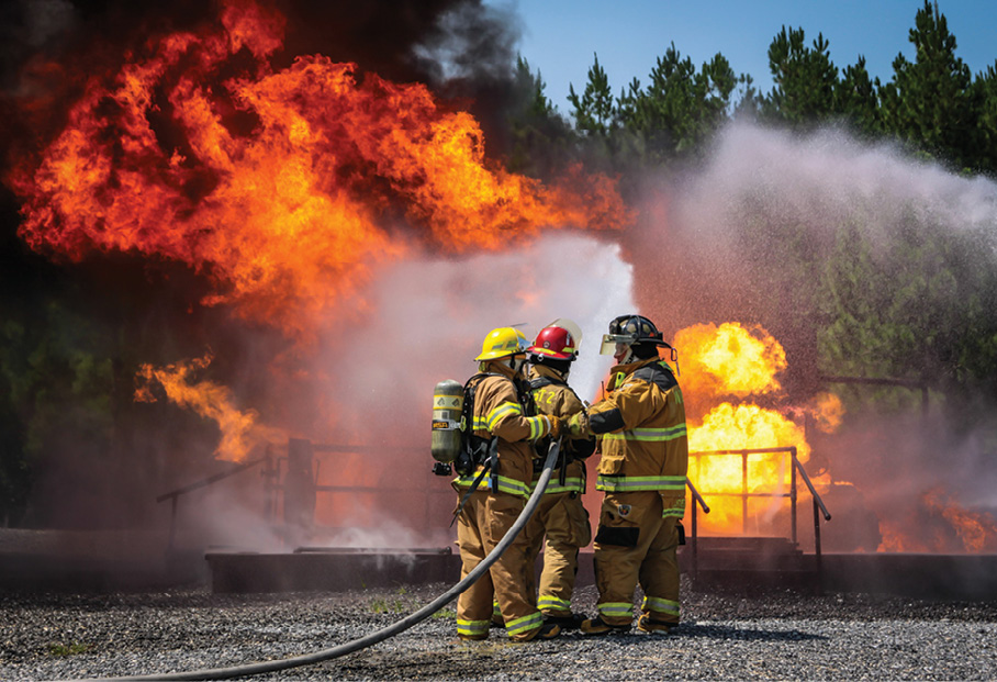 Although large-diameter streams are key for providing adequate cooling, learning to use a smaller attack line on lazy fires (small unpressurized flames generally offset from a main incident) and spills is key to success in an industrial incident.