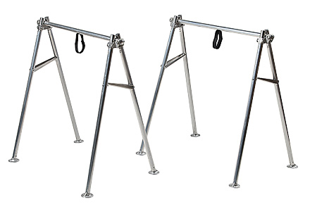 Junkin’s FOLDING LITTER SUPPORT STAND JSA-305 is a compact, lightweight aluminum litter support stands are ideal for use by field medical units to support any standard field litter at a convenient height for treatment. May be used on level or non-level surfaces as support stands automatically adjust to any terrain. Easy folding for compact storage. Designed to support any standard field litter. Features a load capacity of 700 pounds, folded dimensions of 37 × 5 × 6½ inches, and a weight of 12 pounds. 