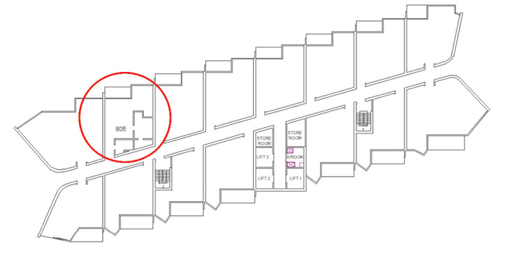 Figure 1. The Building Plan Indicating the Fire Apartment