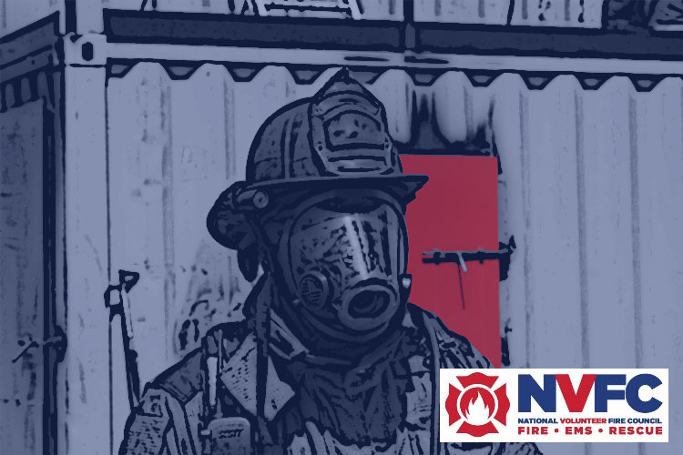 National Volunteer Fire Council logo and firefighter